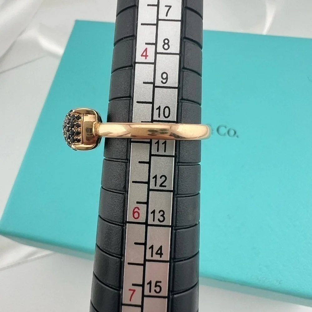 Tiffany & Co. Spinel Sugar Stack Ring 18k Rose Gold Size 4.75 🖤